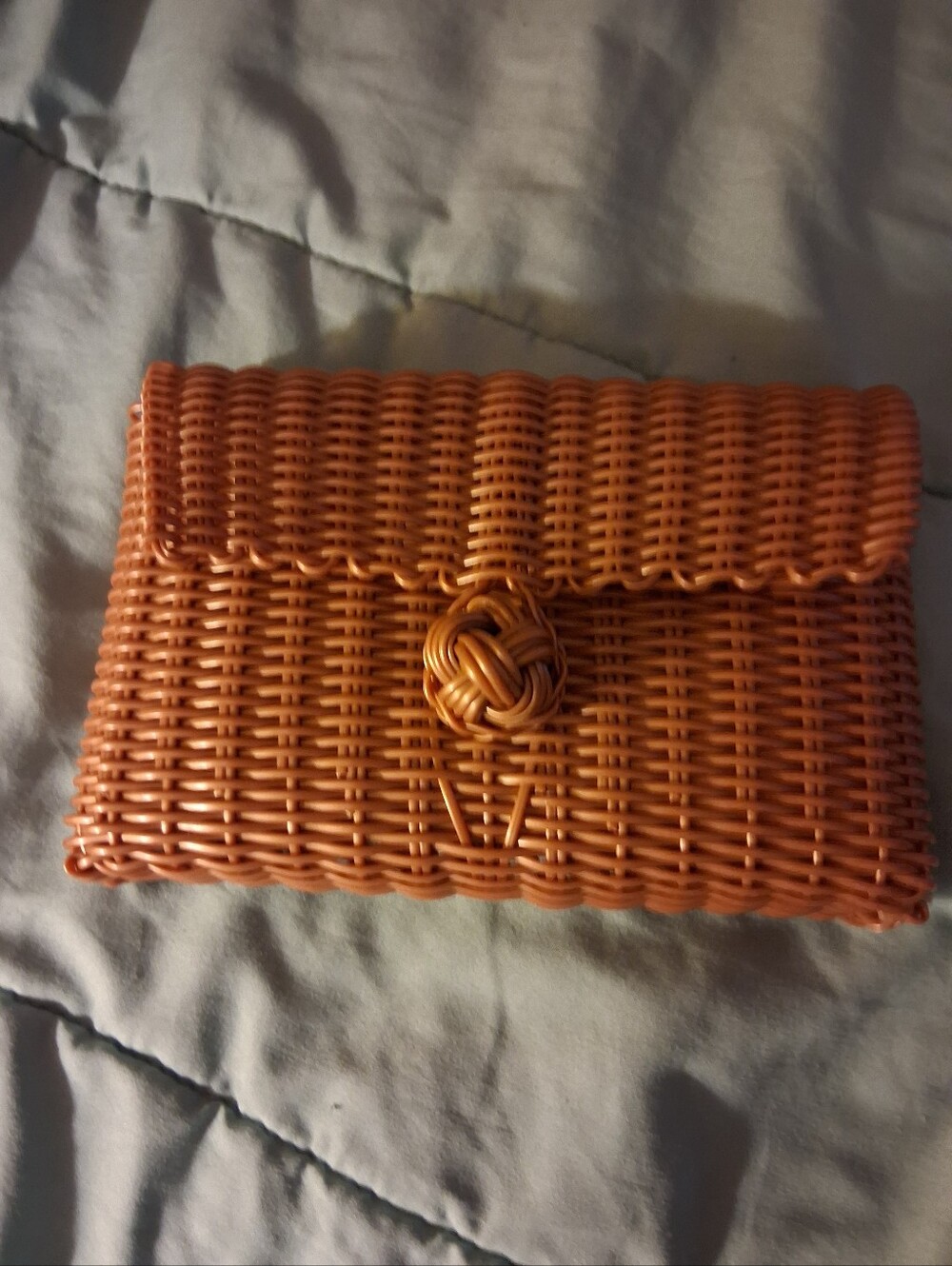 Woven Orange Brown Women's Clutch Bag
